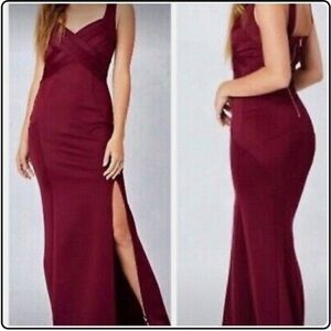 Burgundy evening gown